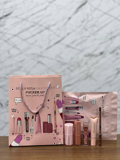 Bella Rosa – Coffret Maquillage Complet Lèvres 5 Pièces – Full Size + Cadeaux 🎁