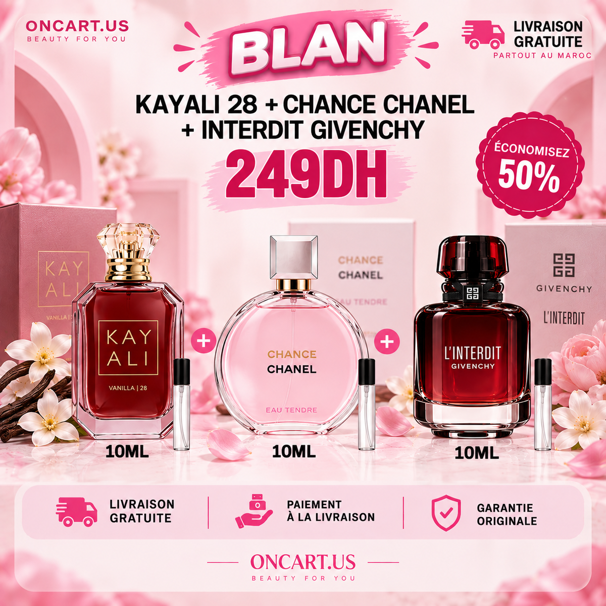 10ml KAYALI 28 edp + 10ml l’iterdit edp + chance channel edp