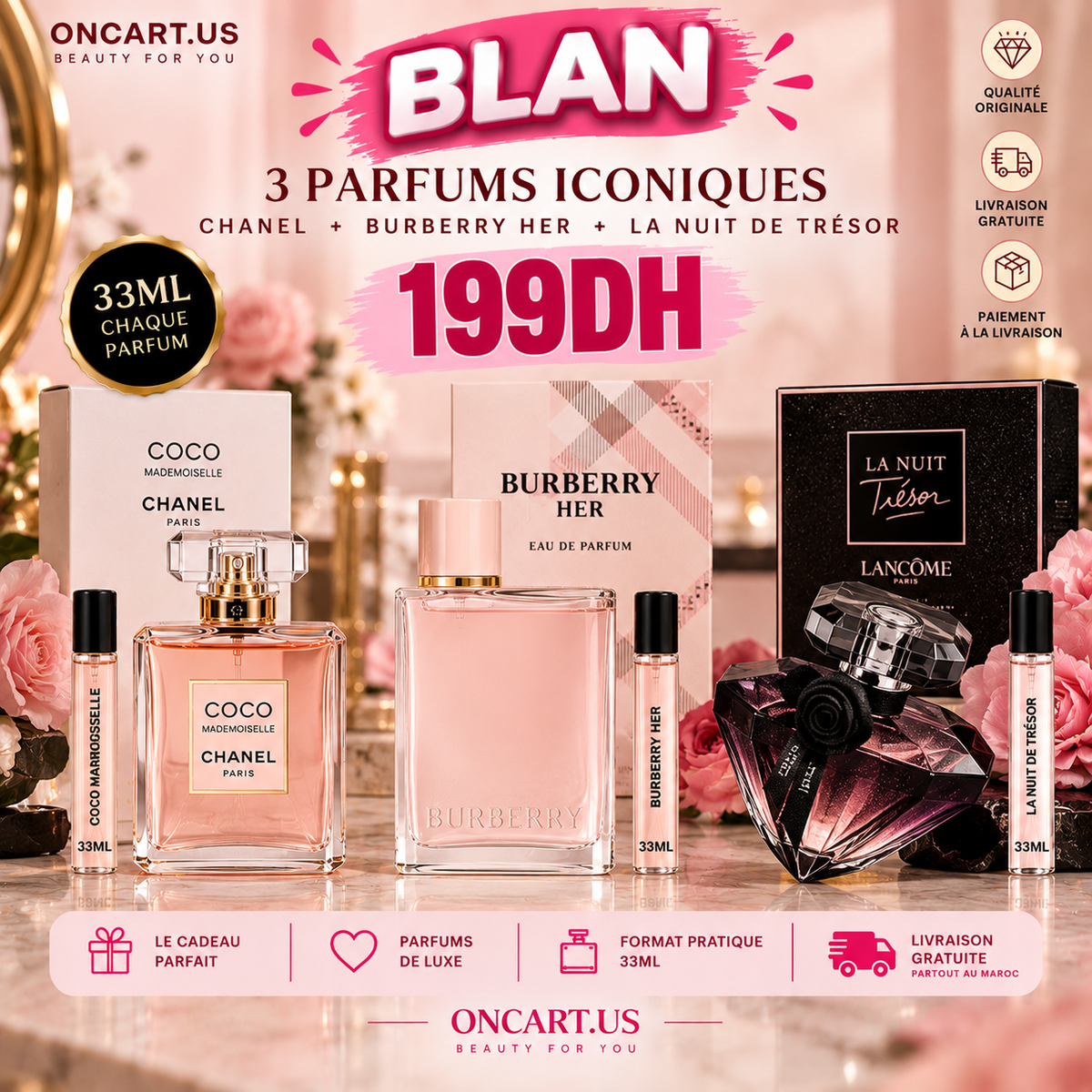 Pack 3 parfums 33ml eau de parfum 🩷